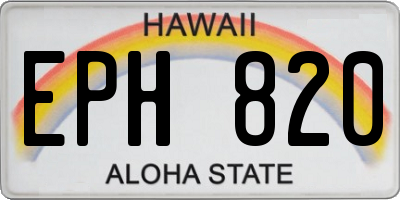 HI license plate EPH820