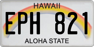 HI license plate EPH821