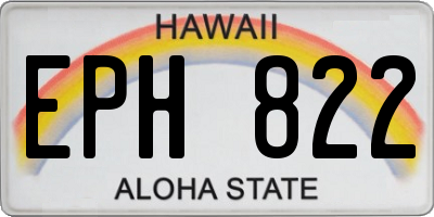 HI license plate EPH822