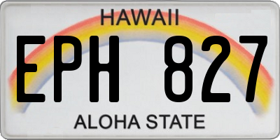 HI license plate EPH827