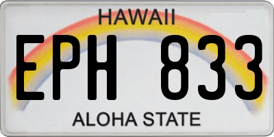 HI license plate EPH833