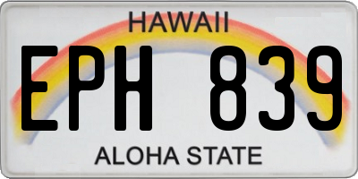 HI license plate EPH839