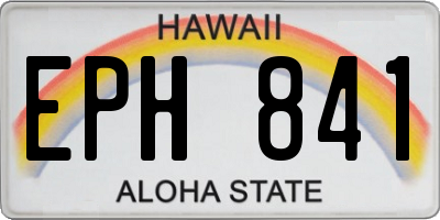 HI license plate EPH841
