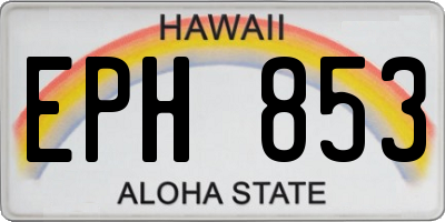 HI license plate EPH853