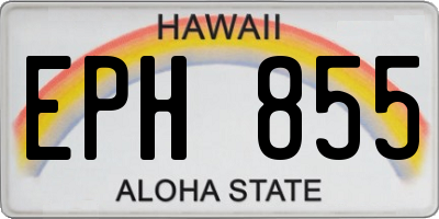 HI license plate EPH855