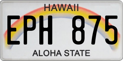 HI license plate EPH875