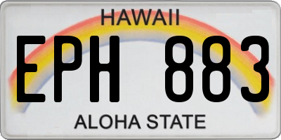 HI license plate EPH883