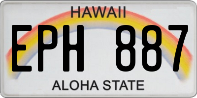 HI license plate EPH887