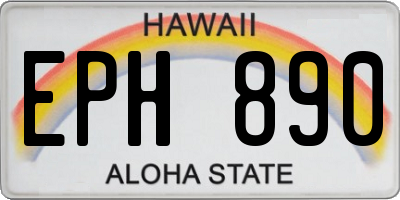 HI license plate EPH890
