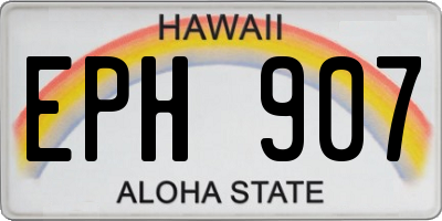 HI license plate EPH907