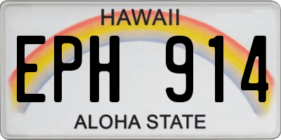 HI license plate EPH914