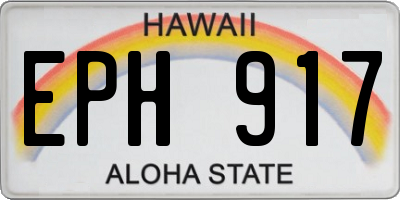 HI license plate EPH917
