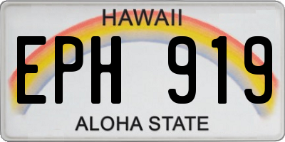 HI license plate EPH919