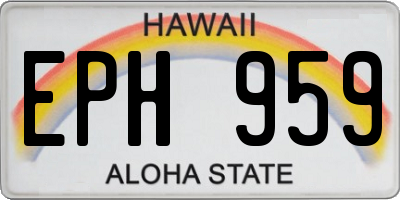 HI license plate EPH959
