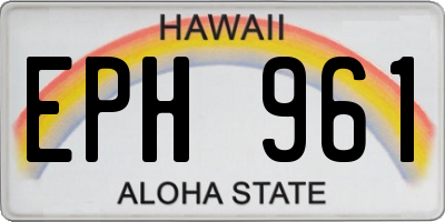 HI license plate EPH961