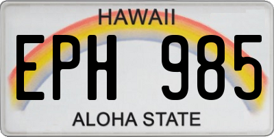 HI license plate EPH985