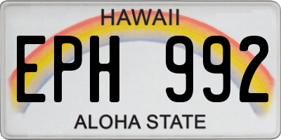 HI license plate EPH992