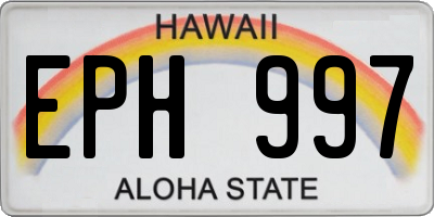 HI license plate EPH997