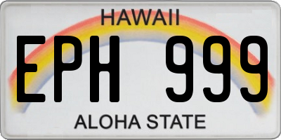 HI license plate EPH999