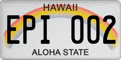 HI license plate EPI002