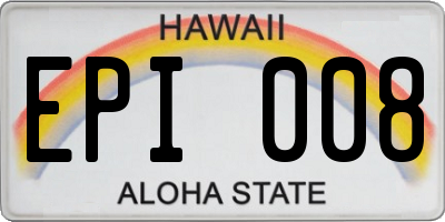 HI license plate EPI008