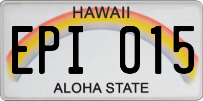 HI license plate EPI015