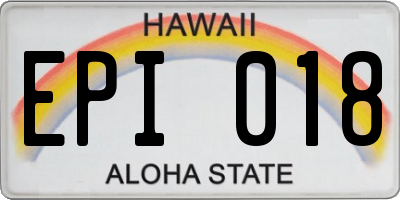 HI license plate EPI018