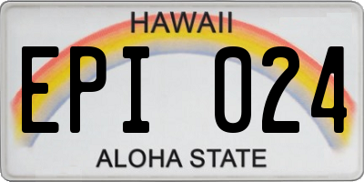 HI license plate EPI024