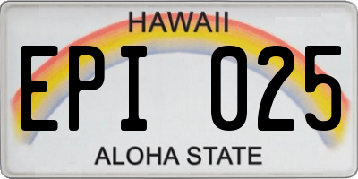 HI license plate EPI025