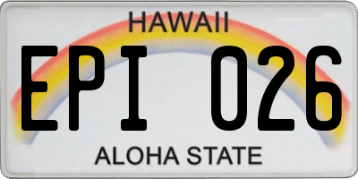 HI license plate EPI026