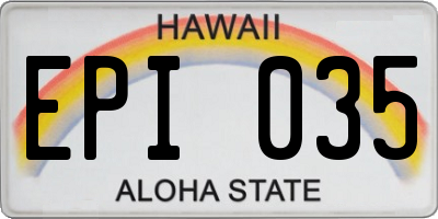 HI license plate EPI035