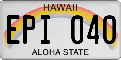 HI license plate EPI040