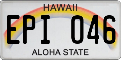 HI license plate EPI046