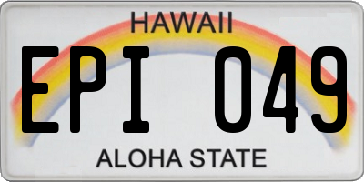 HI license plate EPI049