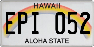HI license plate EPI052