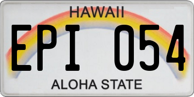 HI license plate EPI054
