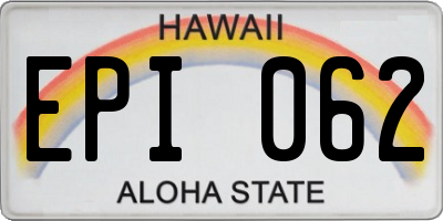 HI license plate EPI062