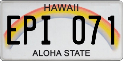 HI license plate EPI071