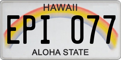 HI license plate EPI077