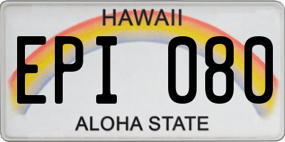 HI license plate EPI080