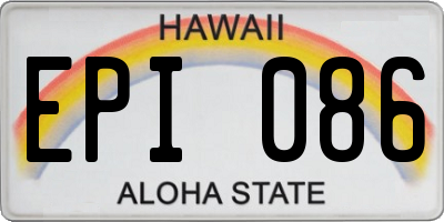 HI license plate EPI086