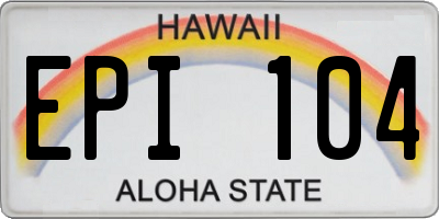 HI license plate EPI104