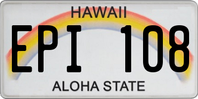 HI license plate EPI108