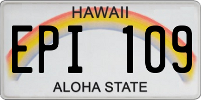 HI license plate EPI109