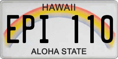 HI license plate EPI110
