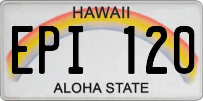 HI license plate EPI120