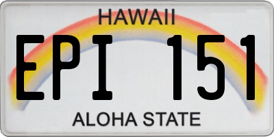 HI license plate EPI151