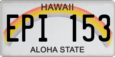 HI license plate EPI153
