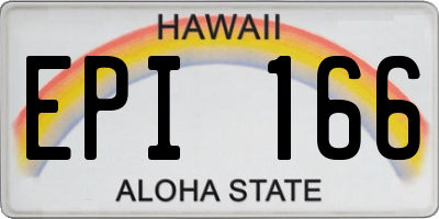 HI license plate EPI166