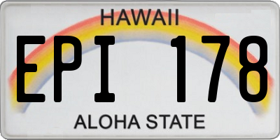 HI license plate EPI178